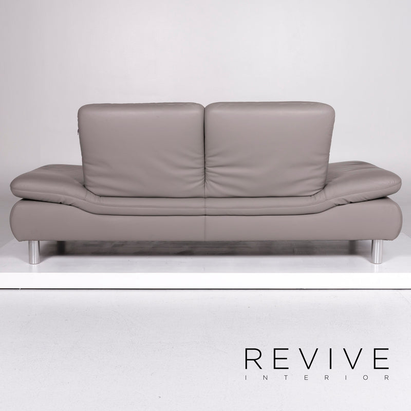 Koinor Rivoli Leder Sofa Grau Zweisitzer 