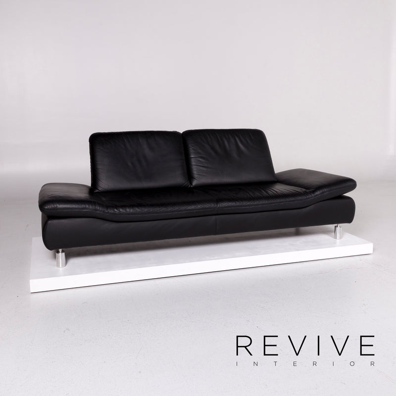 Koinor Rivoli Leder Sofa Garnitur Schwarz 1x Dreisitzer 1x Zweisitzer 