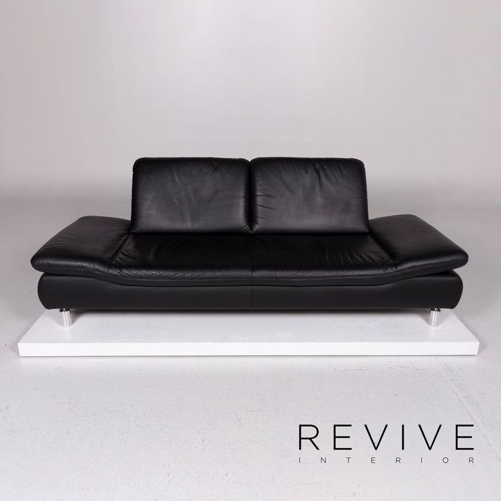 Koinor Rivoli leather sofa set black 1x three-seater 1x two-seater #11514