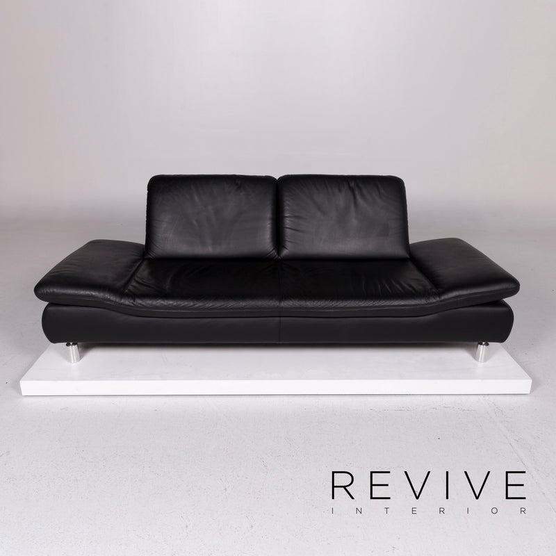 Koinor Rivoli Leder Sofa Garnitur Schwarz 1x Dreisitzer 1x Zweisitzer 