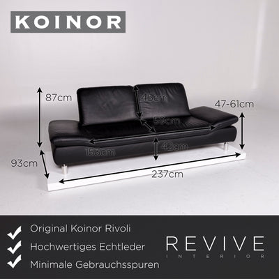 Koinor Rivoli Leder Sofa Garnitur Schwarz 1x Dreisitzer 1x Zweisitzer #11514