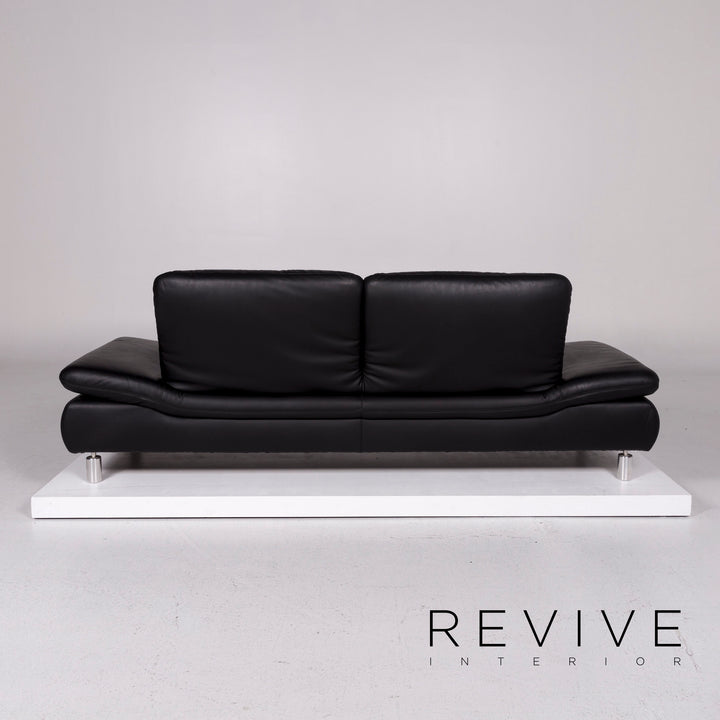 Koinor Rivoli leather sofa set black 1x three-seater 1x two-seater #11514