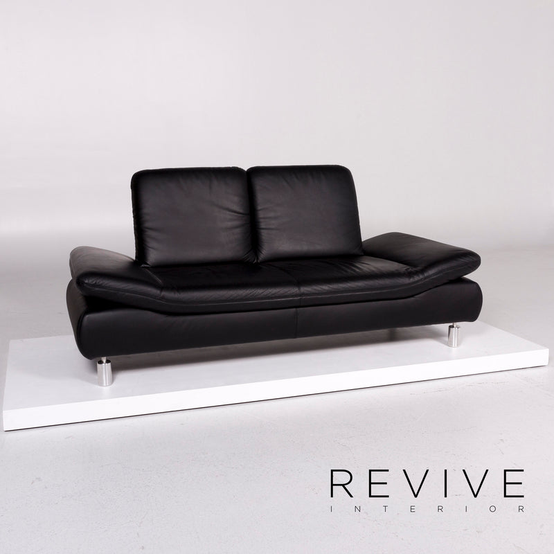 Koinor Rivoli Leder Sofa Schwarz Zweisitzer Funktion Couch 