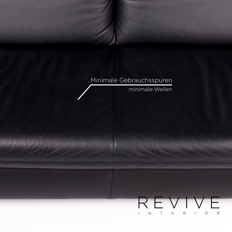Koinor Rivoli Leder Sofa Garnitur Schwarz 1x Dreisitzer 1x Zweisitzer 