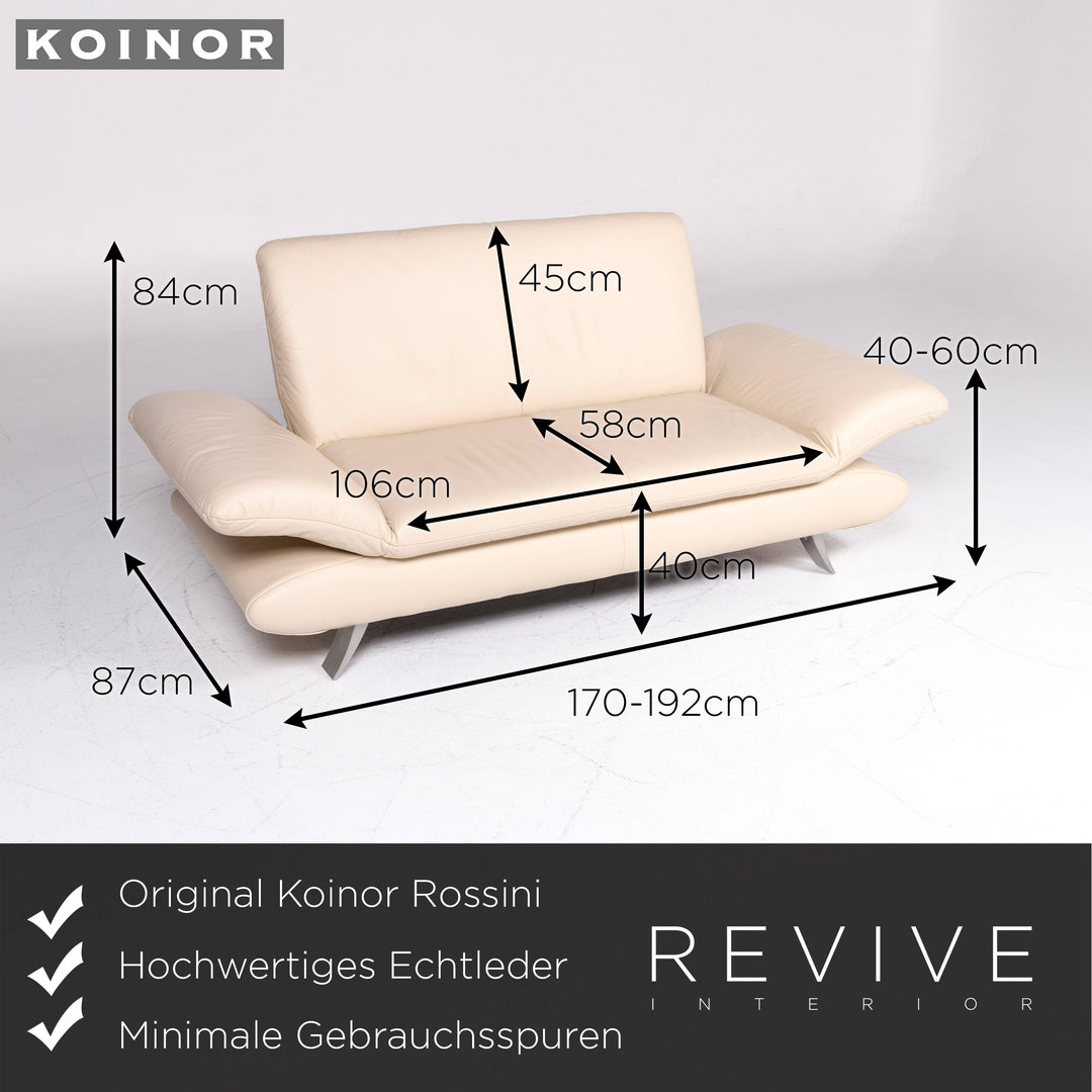 Koinor Rossini Designer Leder Sofa Garnitur Beige Dreisitzer Zweisitzer Sessel #9255