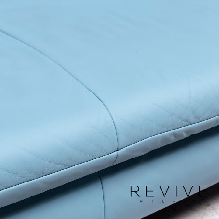 Koinor Rossini designer leather sofa blue two-seater #9306