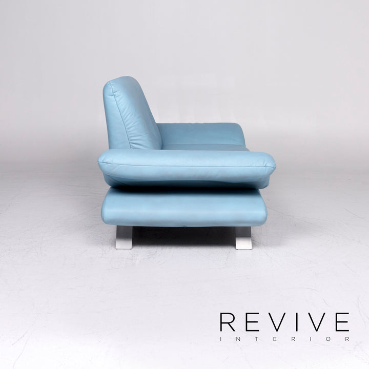 Koinor Rossini designer leather sofa blue two-seater #9306