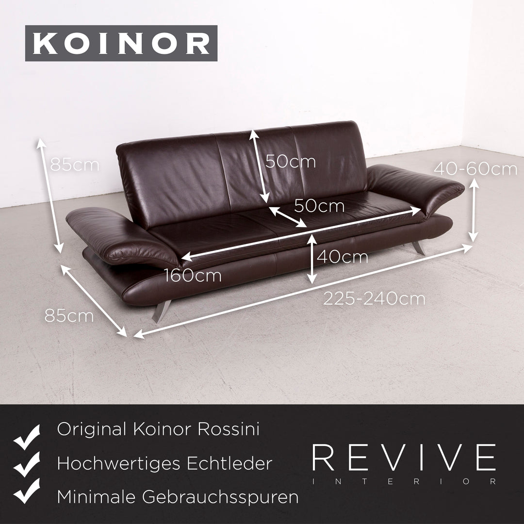 Koinor Rossini Designer Leder Sofa Braun Dreisitzer Echtleder Couch #8358