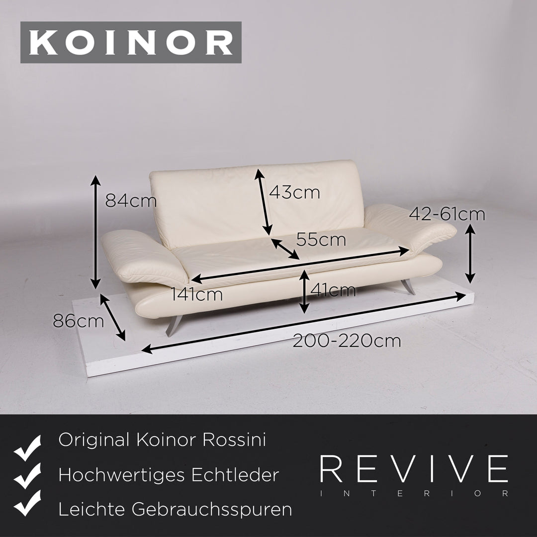 Koinor Rossini Leder Creme Sofa Dreisitzer Funktion Couch #11122