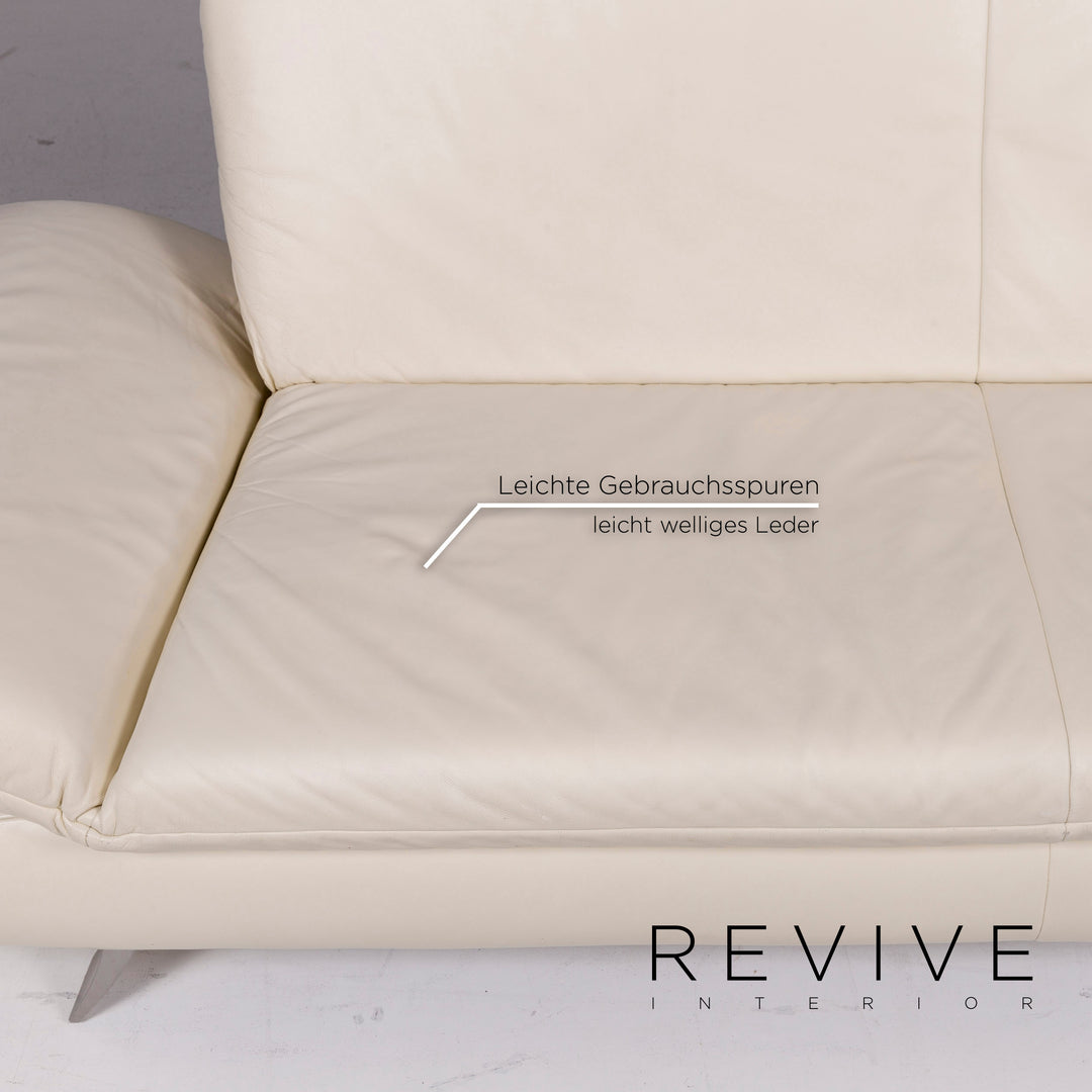 Koinor Rossini Leder Creme Sofa Dreisitzer Funktion Couch #11122