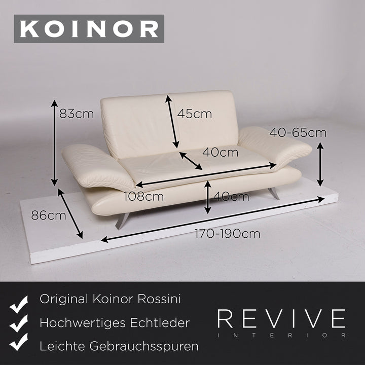 Koinor Rossini Leder Creme Sofa Zweisitzer Funktion Couch #11121