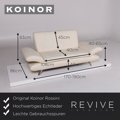 Koinor Rossini Leder Creme Sofa Zweisitzer Funktion Couch #11121