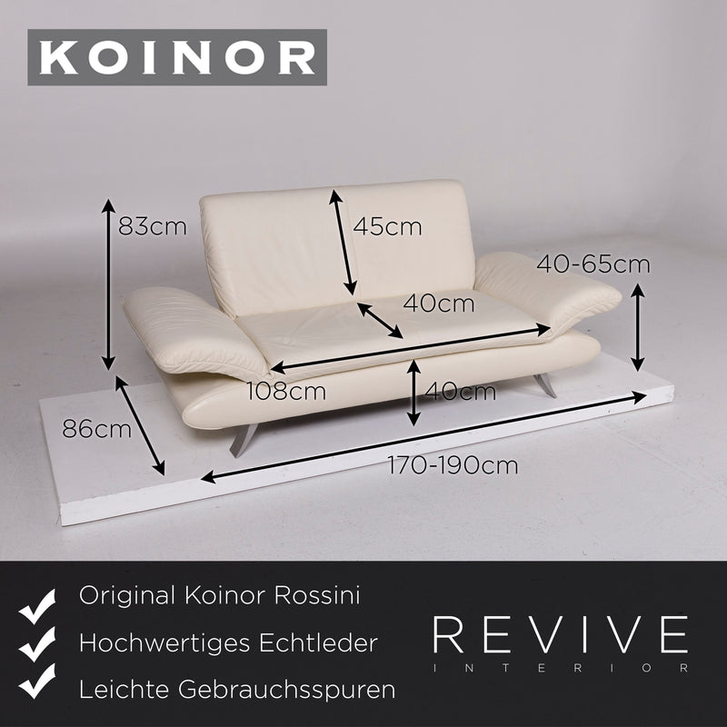 Koinor Rossini Leder Creme Sofa Zweisitzer Funktion Couch 