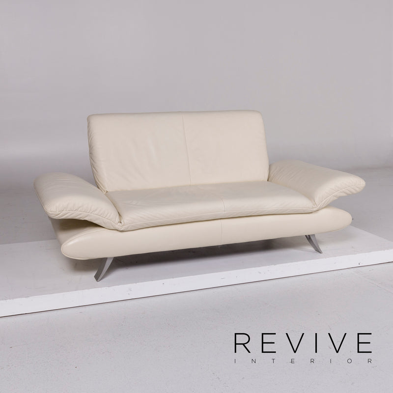 Koinor Rossini Leder Creme Sofa Zweisitzer Funktion Couch 