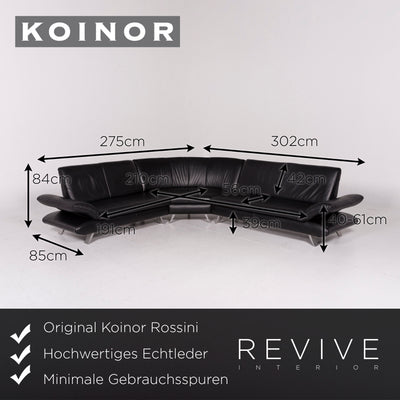Koinor Rossini Leder Ecksofa Schwarz Sofa Couch #12085