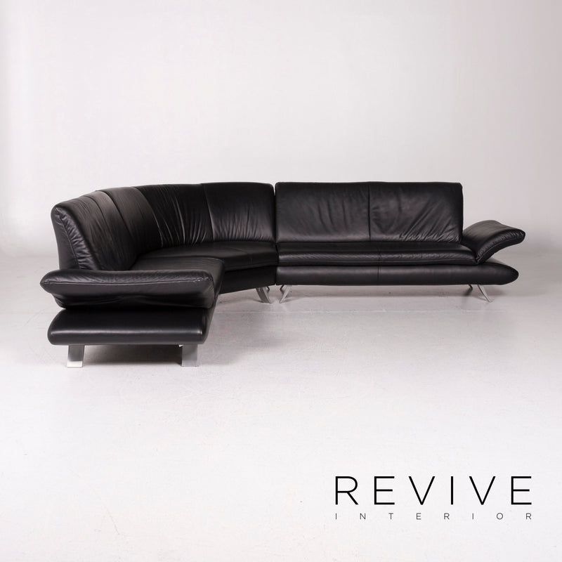 Koinor Rossini Leder Ecksofa Schwarz Sofa Couch 