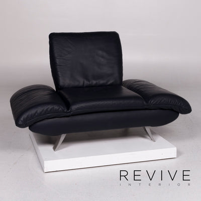 Koinor Rossini Leder Sofa Garnitur Dunkelblau Dreisitzer Zweisitzer Sessel #11421
