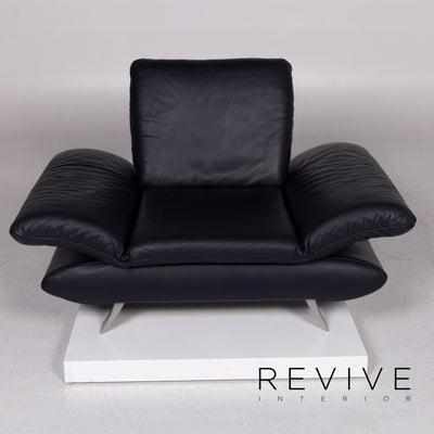 Koinor Rossini Leder Sofa Garnitur Dunkelblau Dreisitzer Zweisitzer Sessel #11421