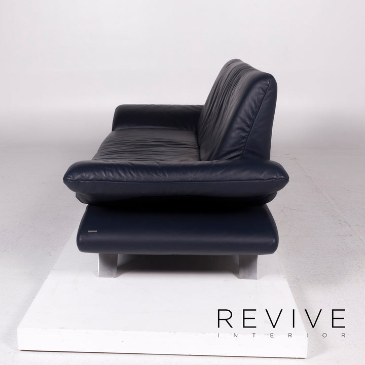 Koinor Rossini Leather Sofa Set Blue Three Seater Two Seater #11919