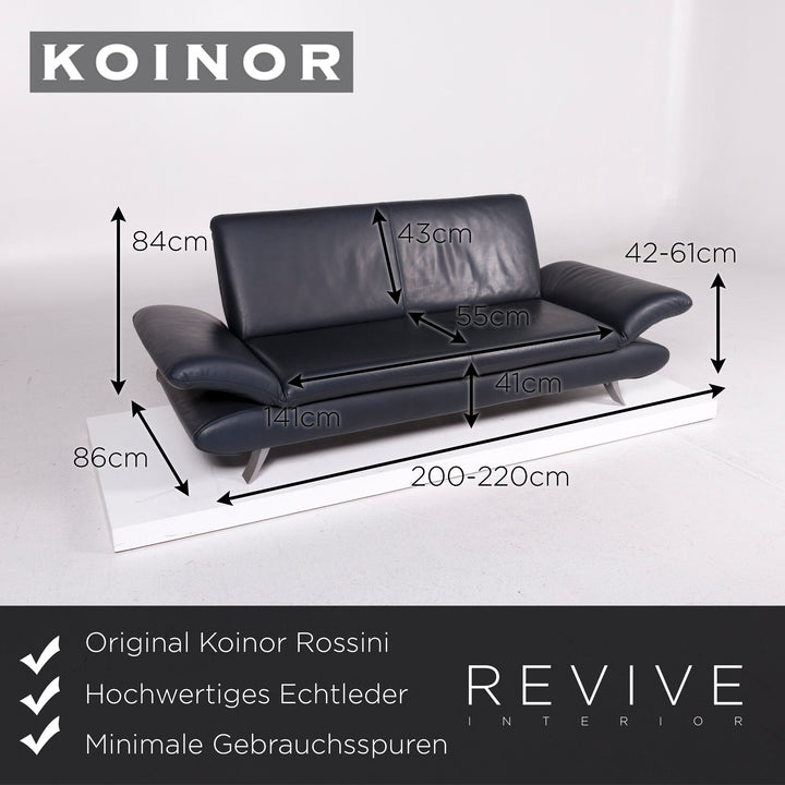 Koinor Rossini Leder Sofa Blau Dunkelblau Funktion Couch #11445