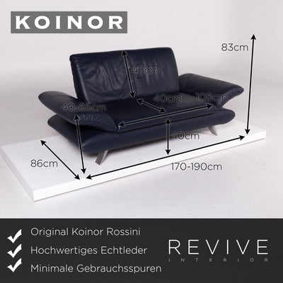 Koinor Rossini Leder Sofa Blau Zweisitzer #11712