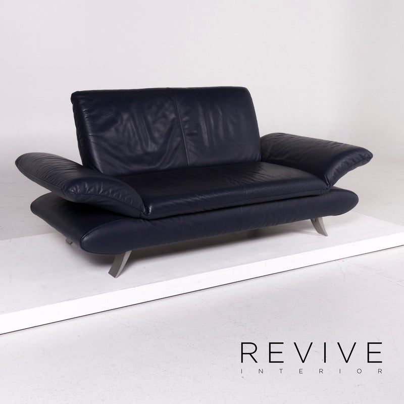Koinor Rossini Leder Sofa Blau Zweisitzer 