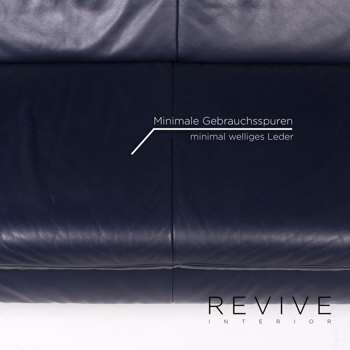 Koinor Rossini Leather Sofa Blue Two Seater #11712