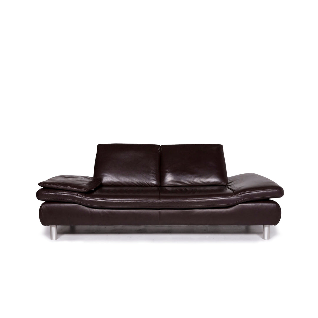 Koinor Rossini Leather Sofa Brown Dark Brown Function Couch #11175