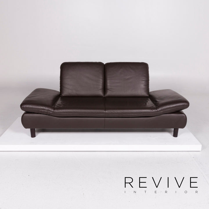 Koinor Rivoli Leder Sofa Braun Dunkelbraun Zweisitzer Funktion Relaxfunktion Couch #11444