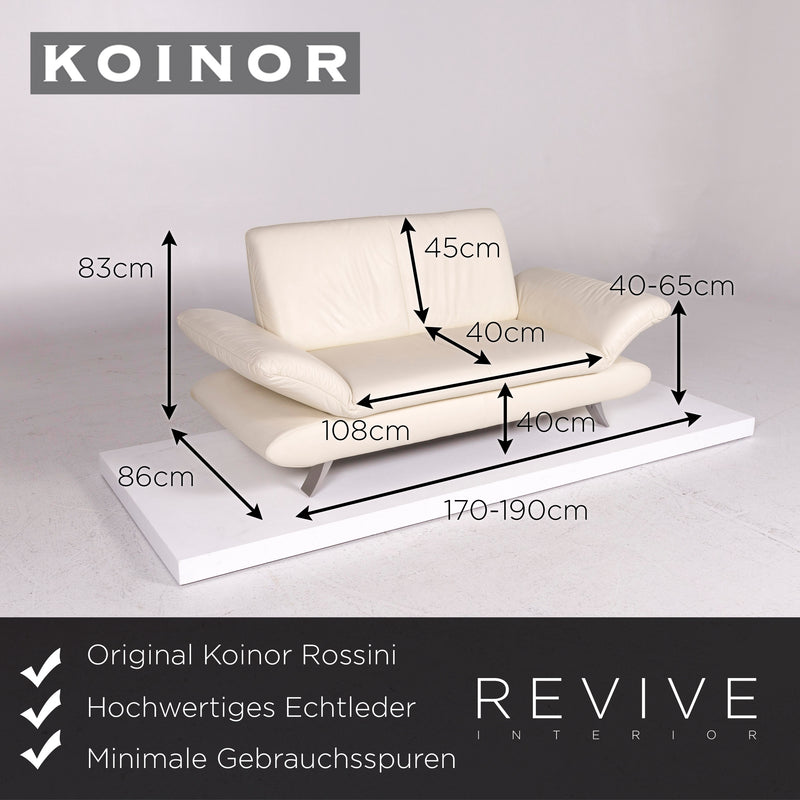 Koinor Rossini Leder Sofa Creme Zweisitzer Couch 