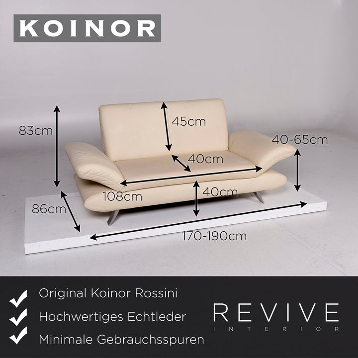 Koinor Rossini Leder Sofa Creme Zweisitzer Funktion Couch #11171