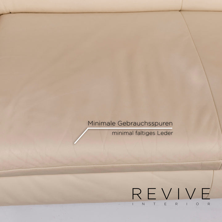 Koinor Rossini Leder Sofa Creme Zweisitzer Funktion Couch #11171