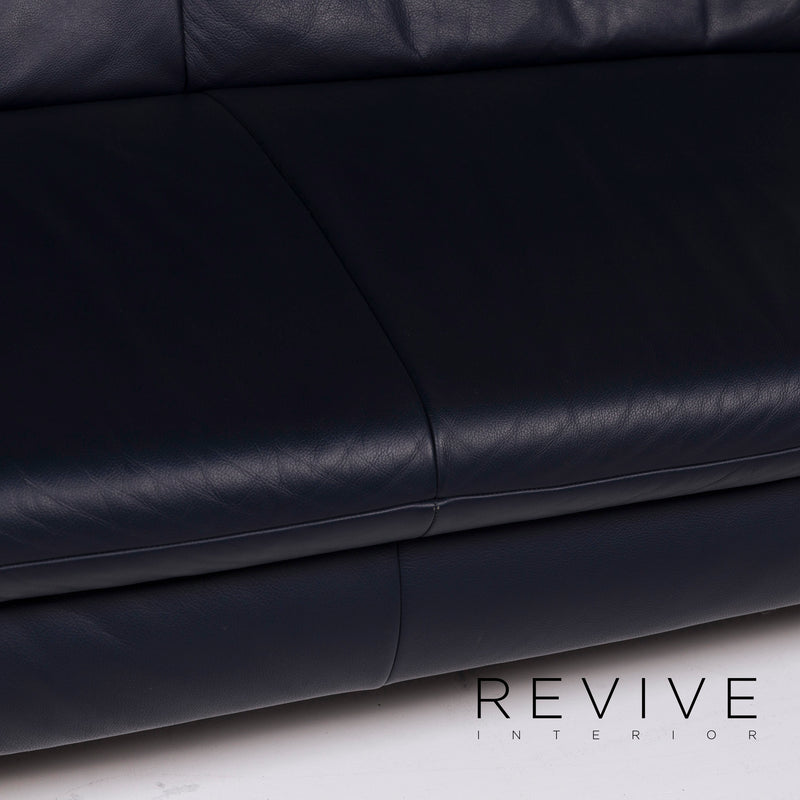 Koinor Rossini Leder Sofa Dunkelblau Dreisitzer 