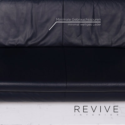 Koinor Rossini Leder Sofa Dunkelblau Dreisitzer #11302