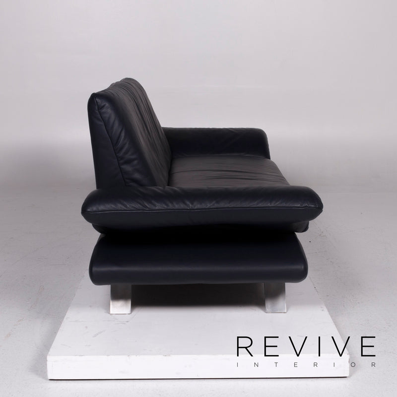 Koinor Rossini Leder Sofa Dunkelblau Dreisitzer 