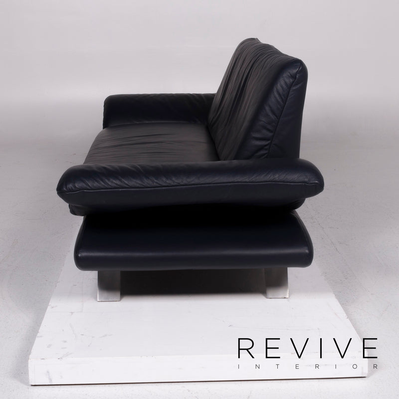 Koinor Rossini Leder Sofa Dunkelblau Dreisitzer 