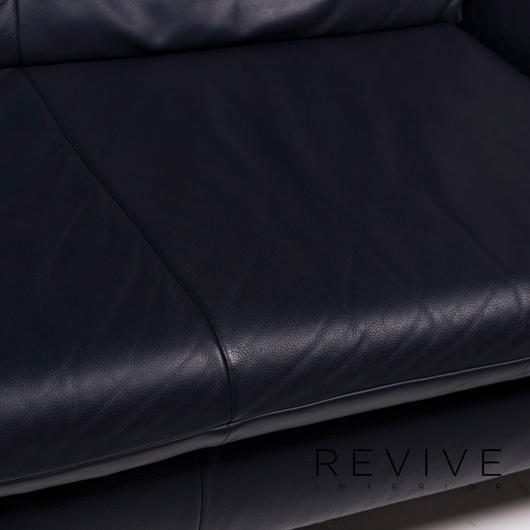 Koinor Rossini Leather Sofa Dark Blue Two Seater #11301