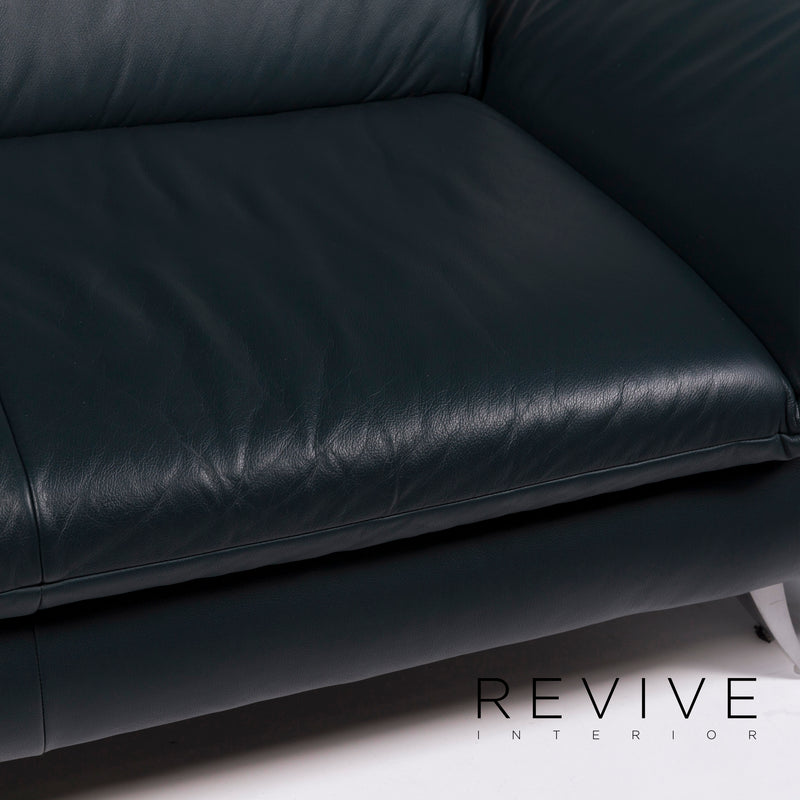 Koinor Rossini Leder Sofa Garnitur Grün Dreisitzer Zweisitzer Sessel 