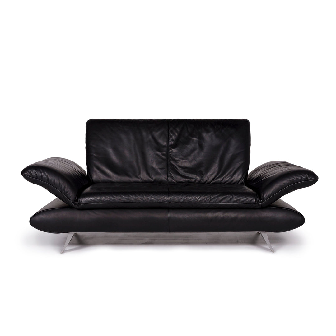 Koinor Rossini Leather Sofa Black Two Seater Function Couch #10568