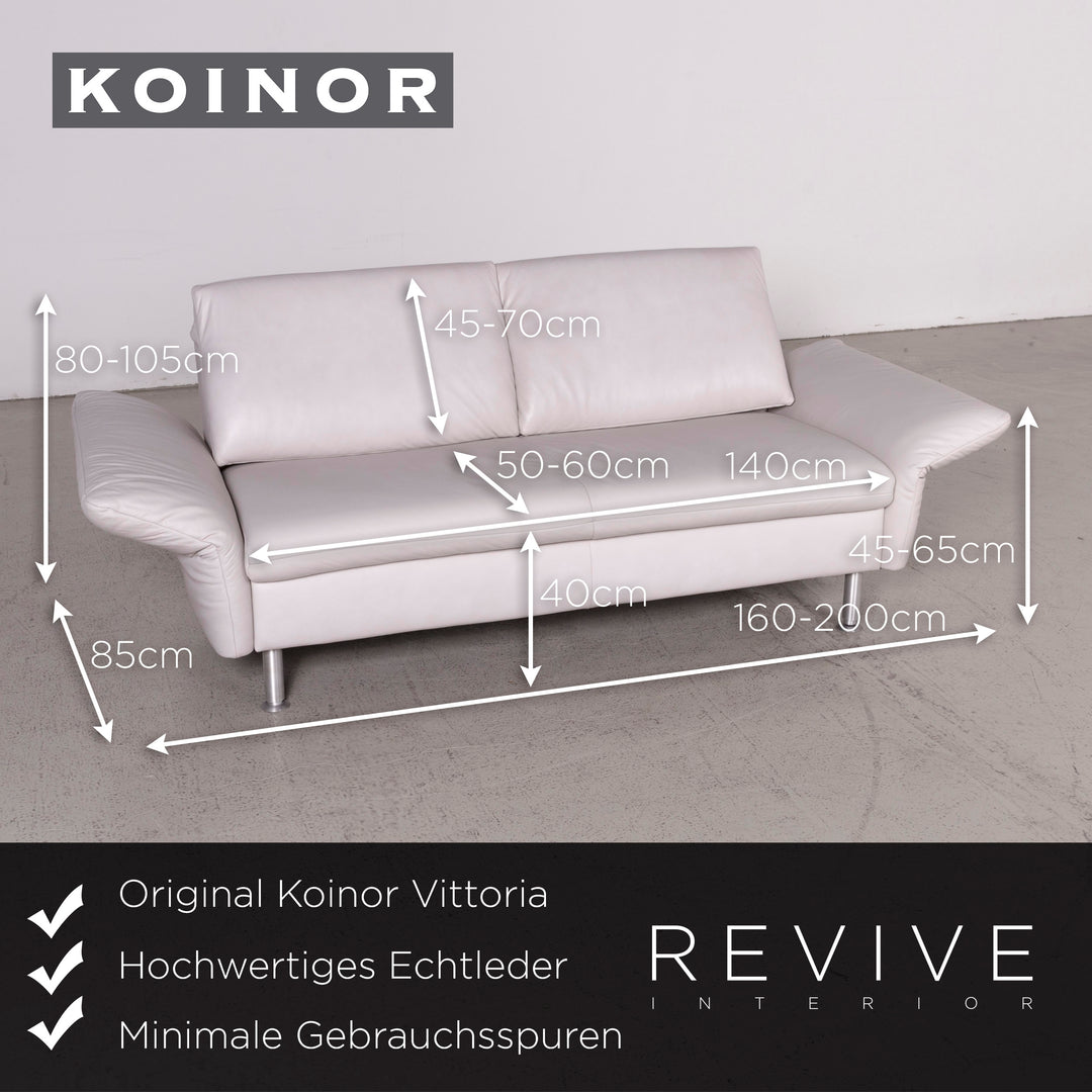 Koinor Vittoria Designer Leder Sofa Creme Echtleder Dreisitzer Couch #7764