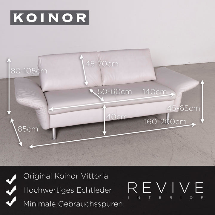 Koinor Vittoria Designer Leder Sofa Creme Echtleder Dreisitzer Couch #7764