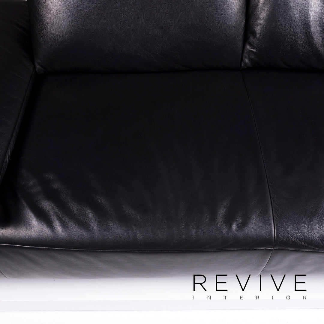 Koinor Volare Designer Leather Sofa Black Two Seater #10344