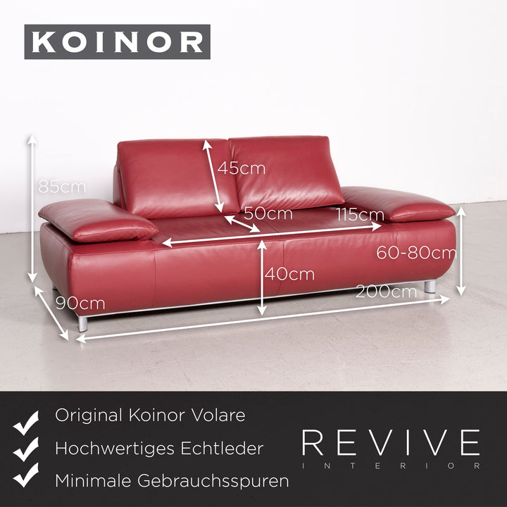 Koinor Volare designer leather sofa red genuine leather three-seater couch #7585