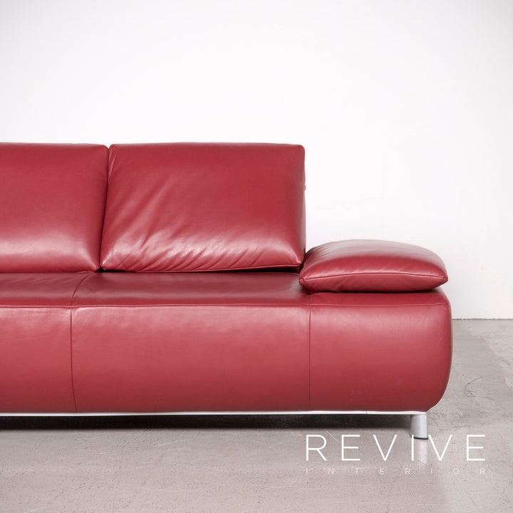 Koinor Volare designer leather sofa red genuine leather three-seater couch #7585