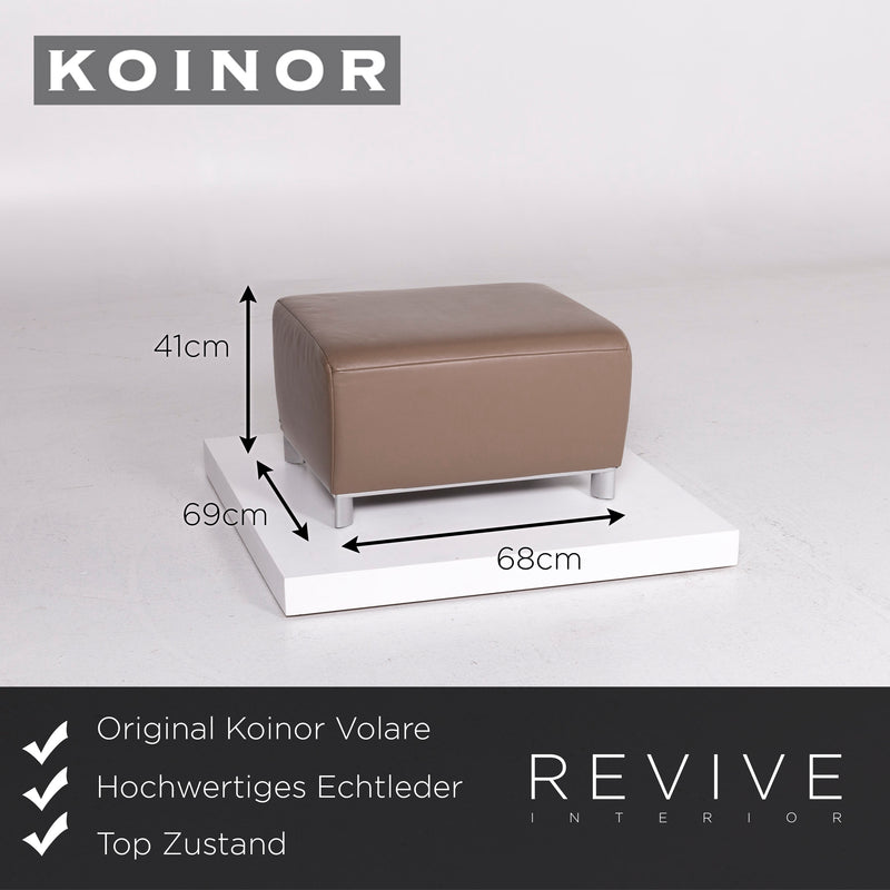 Koinor Volare Leder Sofa Garnitur Braun Schlamm 1x Dreisitzer 1x Hocker 