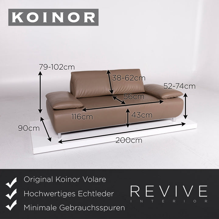 Koinor Volare Leder Sessel Beige Zweisitzer Funktion Couch #10916