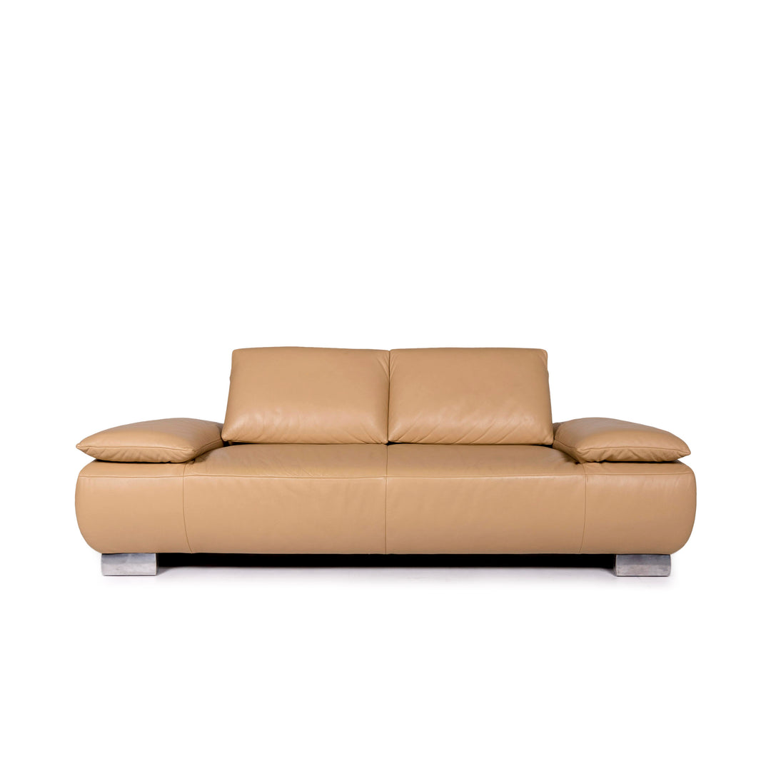 Koinor Volare Leder Sofa Beige Zweisitzer Funktion Couch #10935