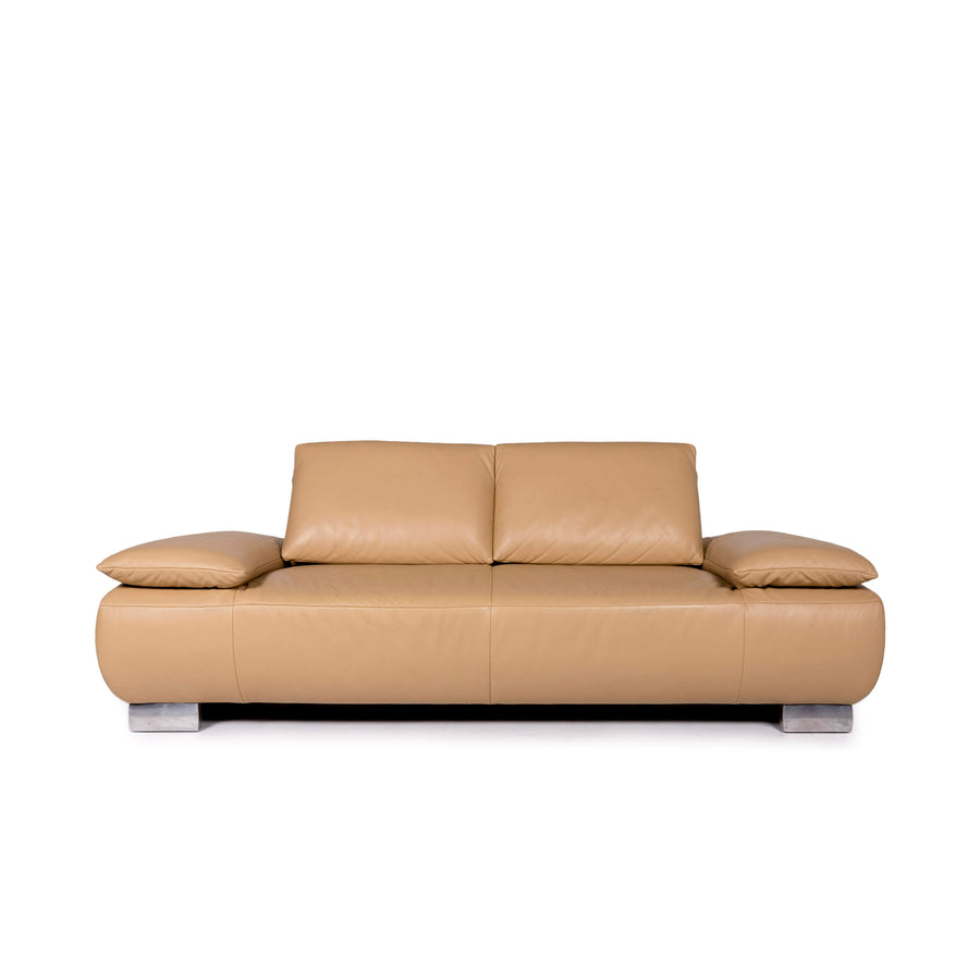 Koinor Volare Leather Sofa Beige Two Seater Function Couch #10935
