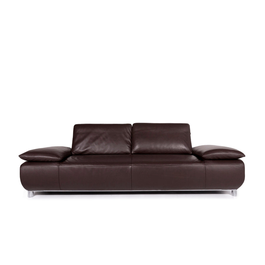 Koinor Volare Leather Sofa Brown Three Seater Couch #10943
