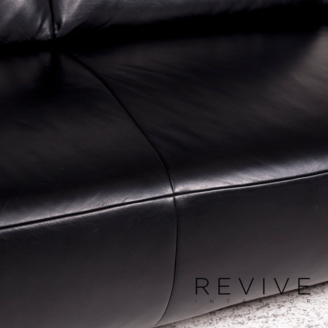 Koinor Volare Leder Sofa Schwarz Zweisitzer Couch #10215